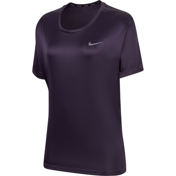 Nike Miler Womens Running T-Shirt - Plus Size - Dark Raisin/Reflective Silver