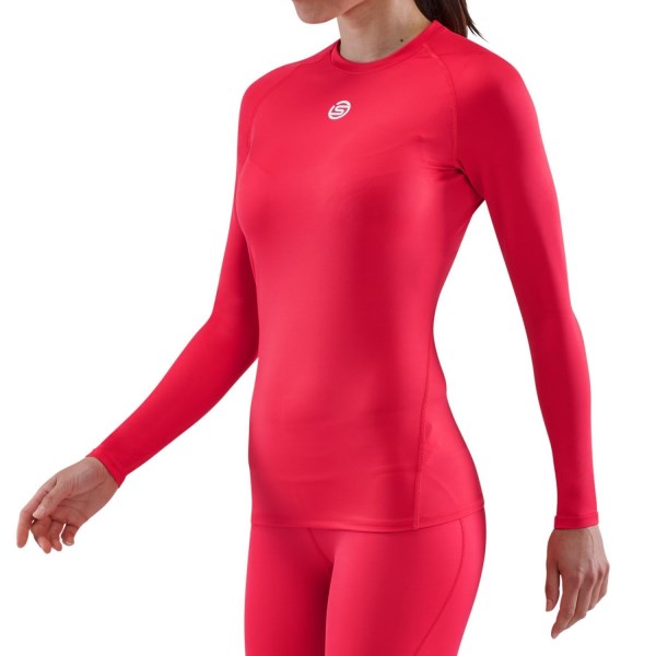 Skins Series-1 Womens Compression Long Sleeve Top - Red