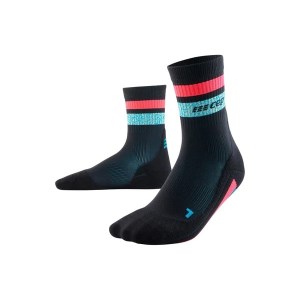 CEP Miami Vibes 80s Mid Cut Compression Socks - Black/Blue/Pink