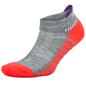 Balega Silver No Show Running Socks - Grey/Neon Coral