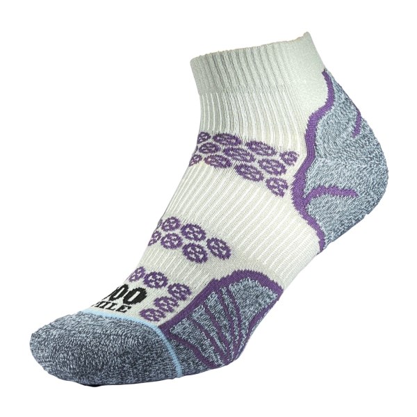 1000 Mile Lite Anklet Repreve Womens Sports Socks - Double Layer, Anti Blister - Purple/Silver