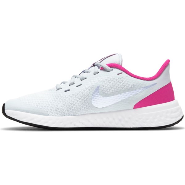 Nike Revolution 5 GS - Kids Running Shoes - Football Grey/Purple Pulse/Fireberry