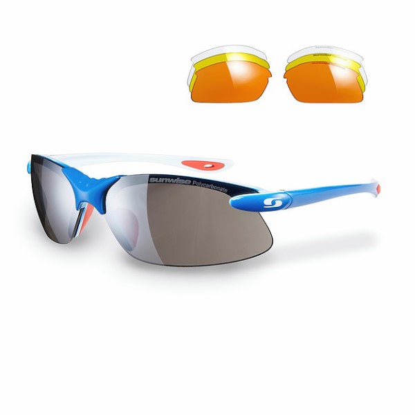Sunwise Windrush Sports Sunglasses + 3 Lens Sets - Blue