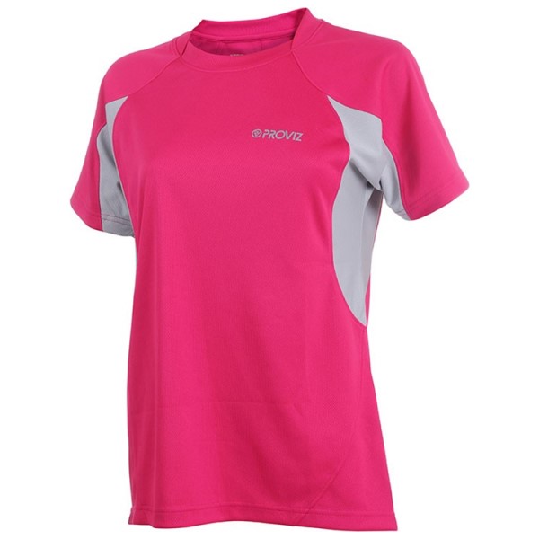 Proviz Active Hi-Vis Womens Running T-Shirt - Raspberry/White