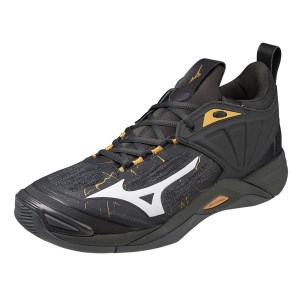Mizuno Wave Momentum 2 - Mens Volleyball Indoor Court Shoes - Black Oyster/MP Gold/Iron Gate