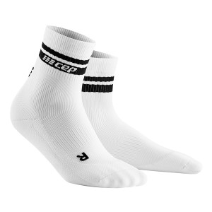 CEP Limited Edition 80s Style Mid Cut Socks - White/Black