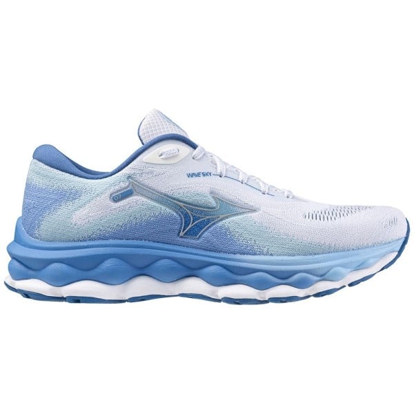 Mizuno Wave Sky 7 - Womens Running Shoes - White/Nickel/Marina
