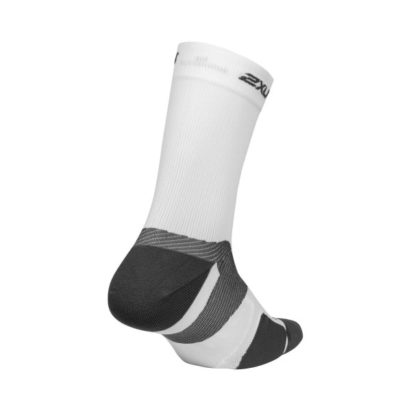 2XU Vectr Cushion Crew - Unisex Running Socks - White/Grey