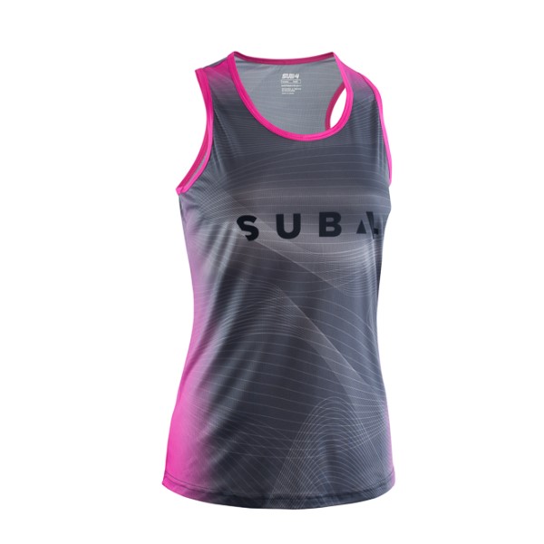 SUB4 Drylyte Pro Womens Racerback Singlet - Grey/Pink