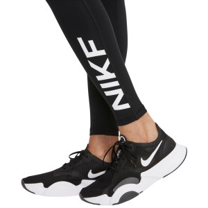 Nike Pro Dri-Fit Mid-Rise Graphic Womens Training Tights - Black/White
