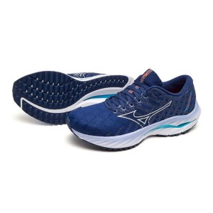 Mizuno Wave Inspire 19 - Womens Running Shoes - Blue Depths/White/Aquarium