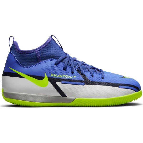 Nike Phantom GT2 Academy Dynamic Fit IC - Kids Indoor Soccer Shoes - Sapphire Volt/Grey Fog/Blue