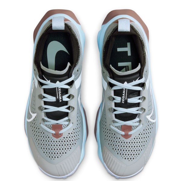 Nike ZoomX Zegama - Womens Trail Running Shoes - Light Smoke Grey/White/Black/Glacier Blue