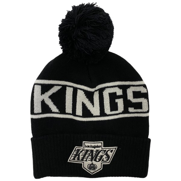 Mitchell & Ness LA Kings NHL Wordmark Pom Hockey Beanie - LA Kings