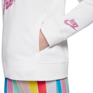Nike Sportswear Graphic Crew Kids Girls Sweatshirt - White/Magic Flamingo