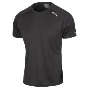 2XU Aero Mens Running T-Shirt - Black/Silver Reflective