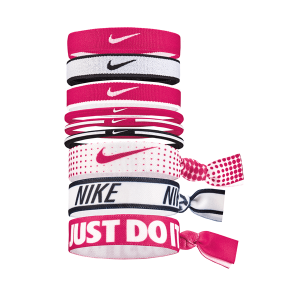 Nike Mixed Ponytail Holder - Assorted 9 Pack - Pink/White/Black