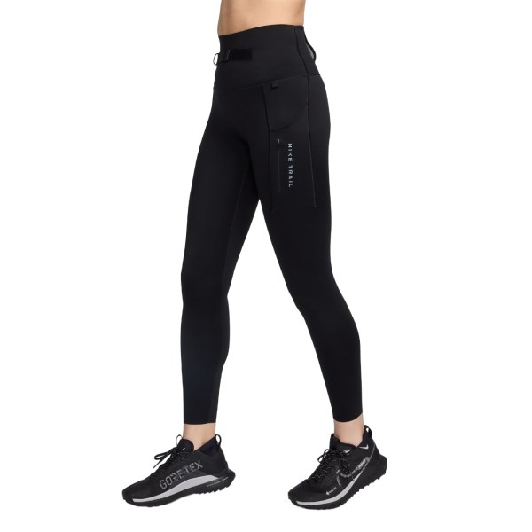 Nike Trail Go Firm-Support High-Waisted Womens 7/8 Running Tights - Black/Dark Smoke Grey