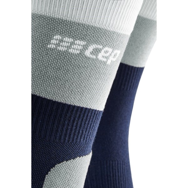 CEP Hiking Light Merino Mid Cut Compression Socks - Marine Blue/Grey