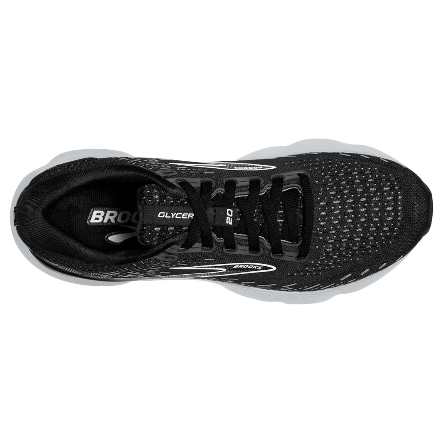 Brooks Glycerin 20 - Womens Running Shoes - Black/White/Alloy | Sportitude