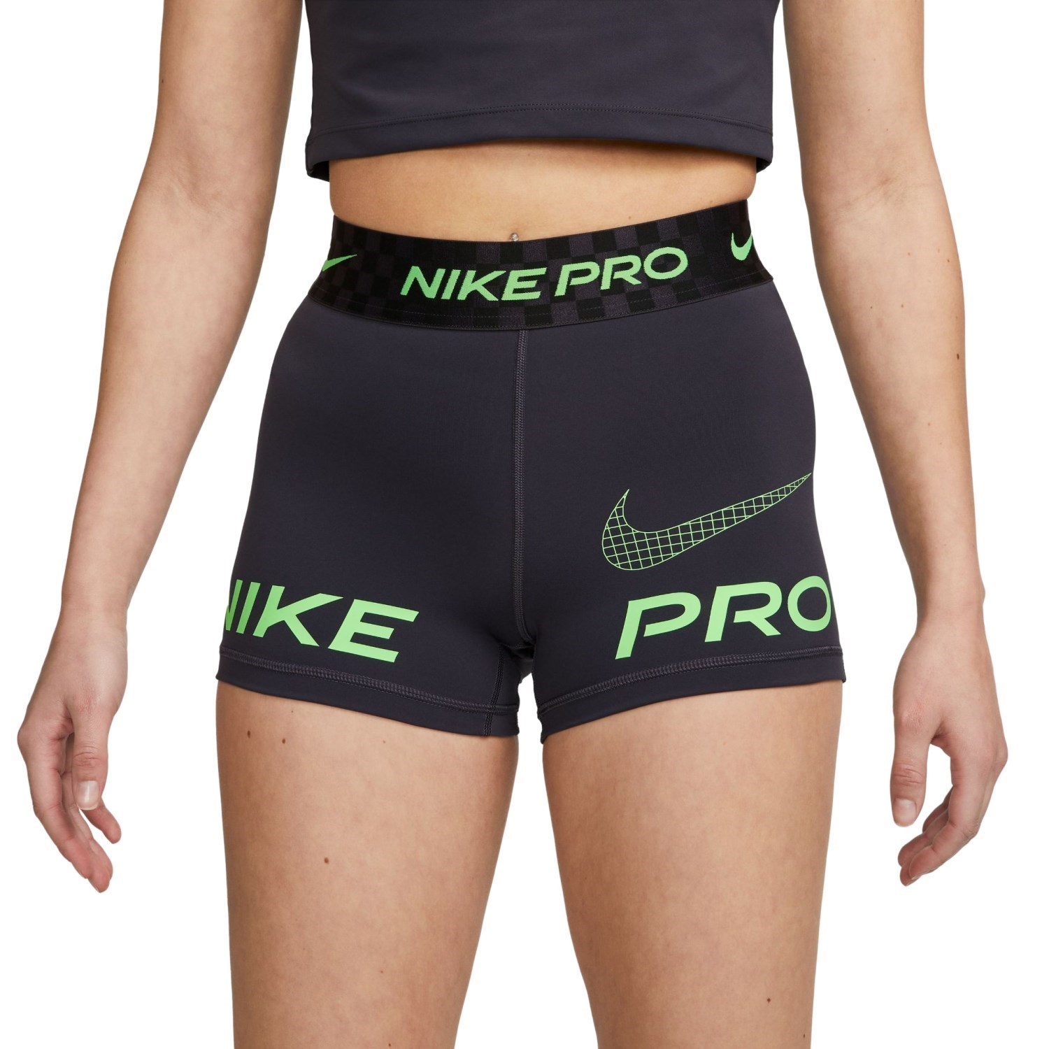 Nike Training Pro 365 3inch shorts in gray & black