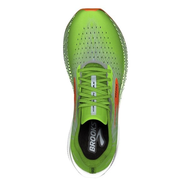Brooks Hyperion Max - Mens Road Racing Shoes - Green Gecko/Red Orange/White