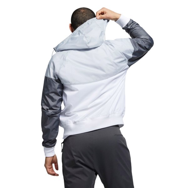 Nike Sportswear Windrunner Hooded Mens Windbreaker Jacket - White/Wolf Grey/Dark Grey