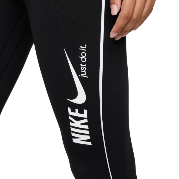 Nike Dri-Fit One Graphic Mid-Rise Womens 7/8 Training Tights - Black/Triple White