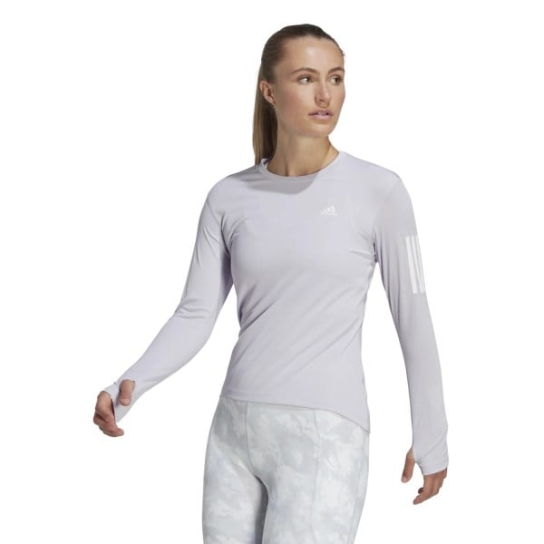 Adidas Own The Run Womens Long Sleeve Running Top - Silver Dawn