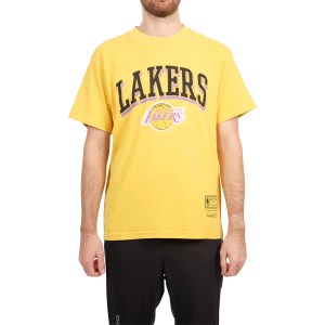 Mitchell & Ness Los Angeles Lakers Vintage Keyline Logo NBA Mens Basketball T-Shirt - Yellow