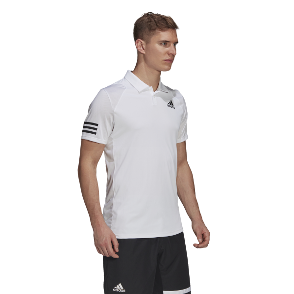 Adidas Club 3-Stripes Mens Tennis Polo Shirt - White/Black