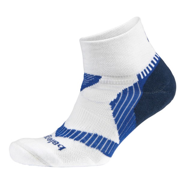 Balega Enduro Vtech Quarter Running Socks - White/Ink/Cobalt Blue