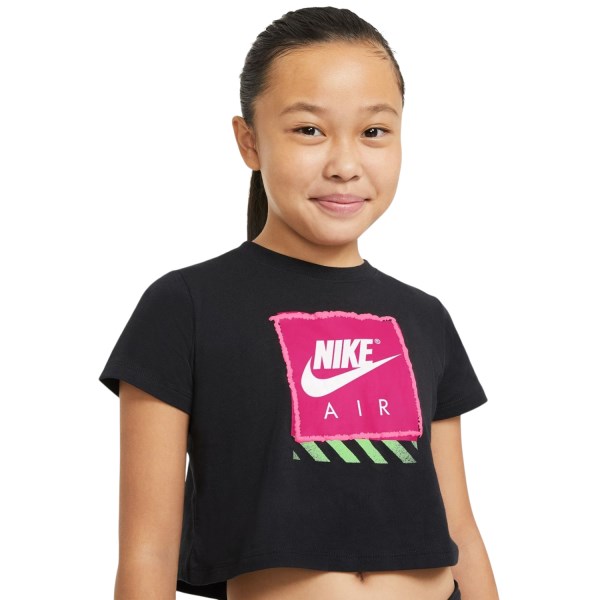 Nike Air Kids Girls Cropped T-Shirt - Black