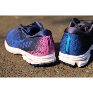 Mizuno Wave Rider Waveknit 3 - Womens Running Shoes - Dazzling Blue/Ultramarine/Rose Bud