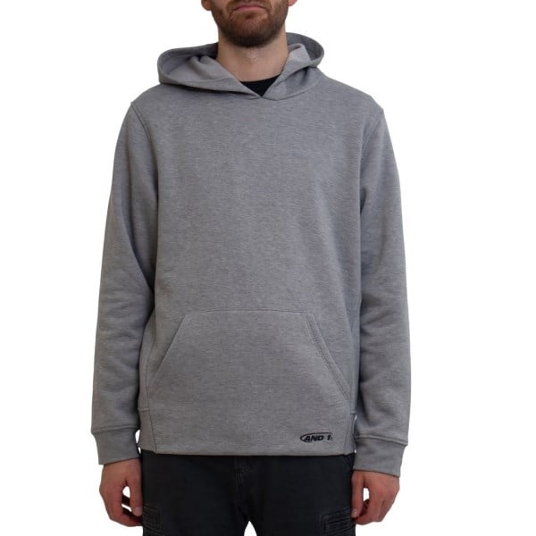 AND1 Fleece Mens Hoodie With Pocket - Grey Marle
