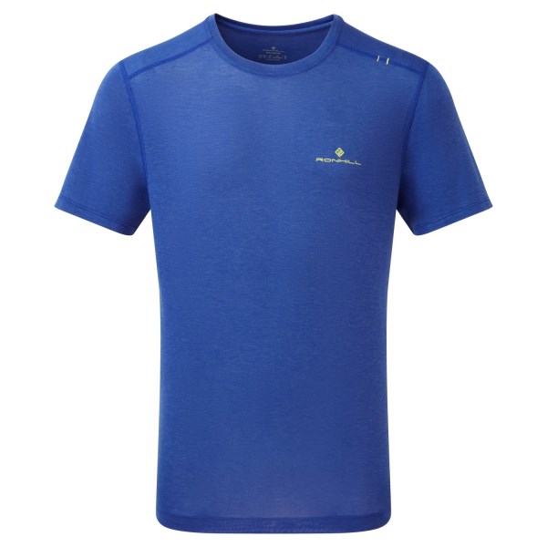 Ronhill Tech Mens Short Sleeve Running T-Shirt - Ocean Marl / Citrus