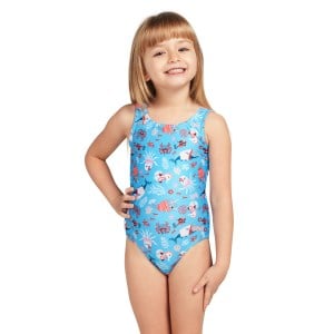 Zoggs Scoopback Kids Girls One Piece Swimsuit