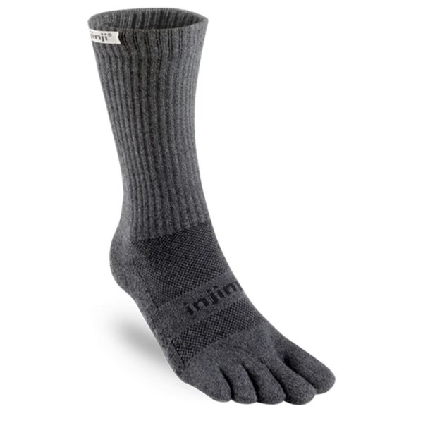 Injinji Trail Midweight Crew Running Socks - Granite