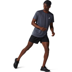 Asics Silver Mens Short Sleeve Running T-Shirt - Carrier Grey