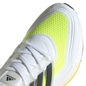 Adidas UltraBoost 21 - Womens Running Shoes - White/Black/Solar Yellow