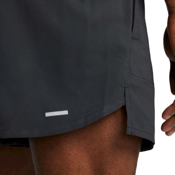 Nike Dri-Fit Stride 5 Inch Brief-Lined Mens Running Shorts - Triple Black/Reflective Silver