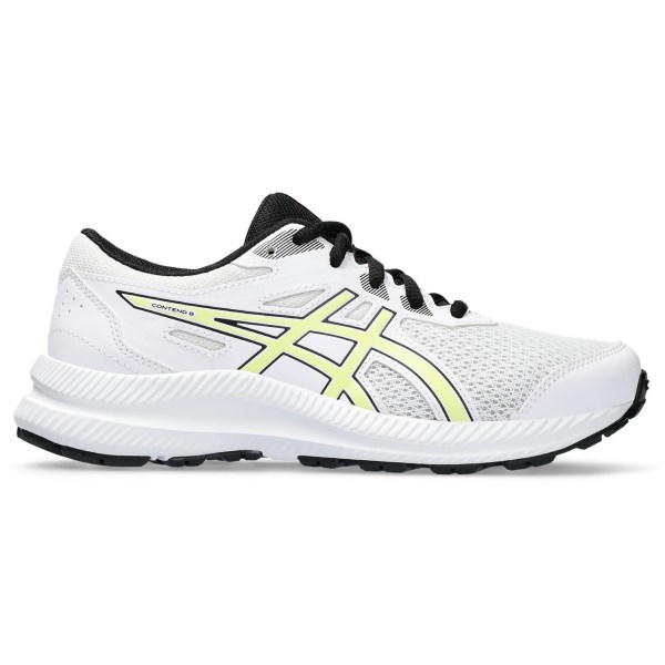 Asics Contend 8 GS - Kids Running Shoes - White/Glow Yellow