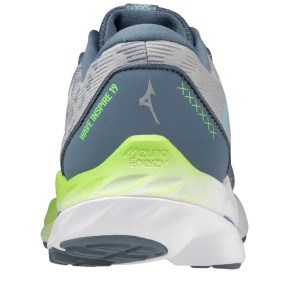 Mizuno Wave Inspire 19 SSW - Mens Running Shoes - China Blue/White/Neon Green