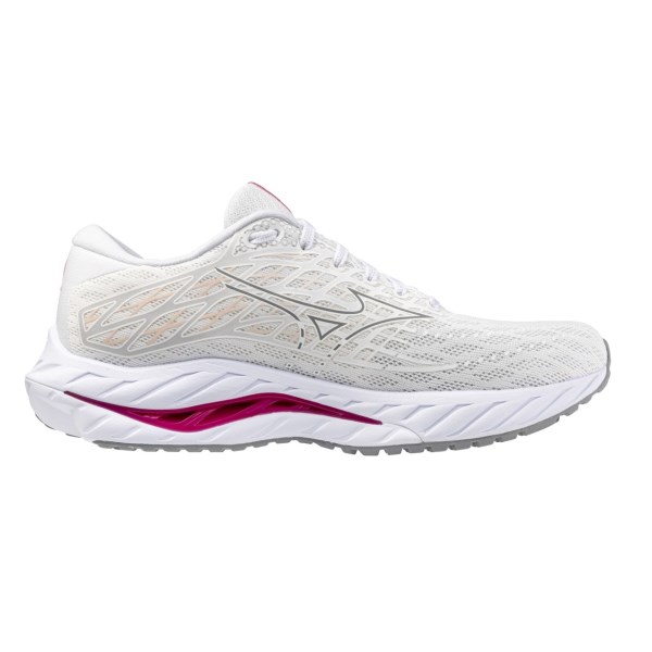 Mizuno Wave Inspire 20 Project Zero - Womens Running Shoes - White/Fuchsia/Cloud Pink