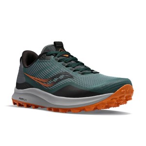 Saucony Peregrine 12 - Mens Trail Running Shoes - Forest/Oak