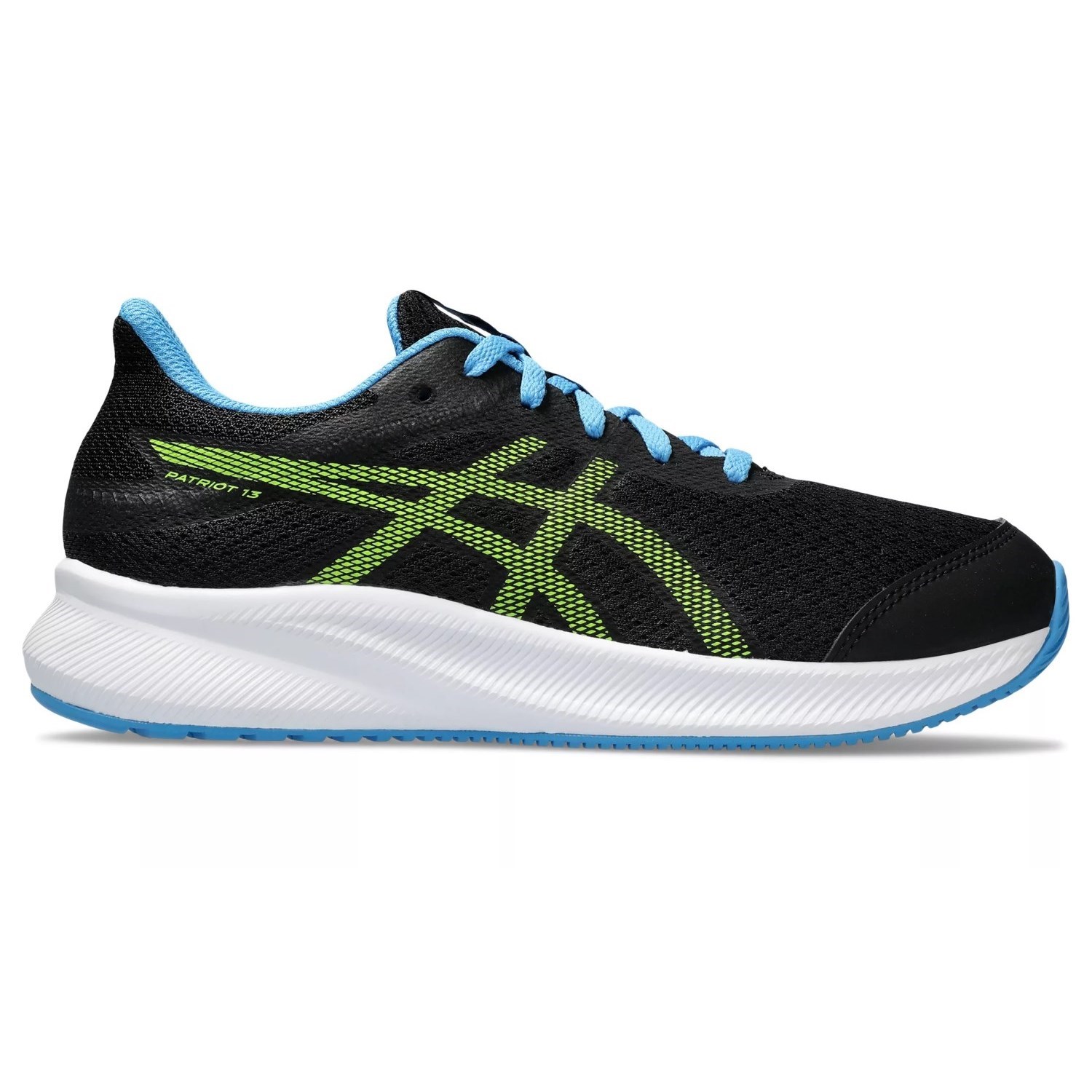 Asics Patriot 13 GS - Kids Running Shoes - Black/Electric Lime