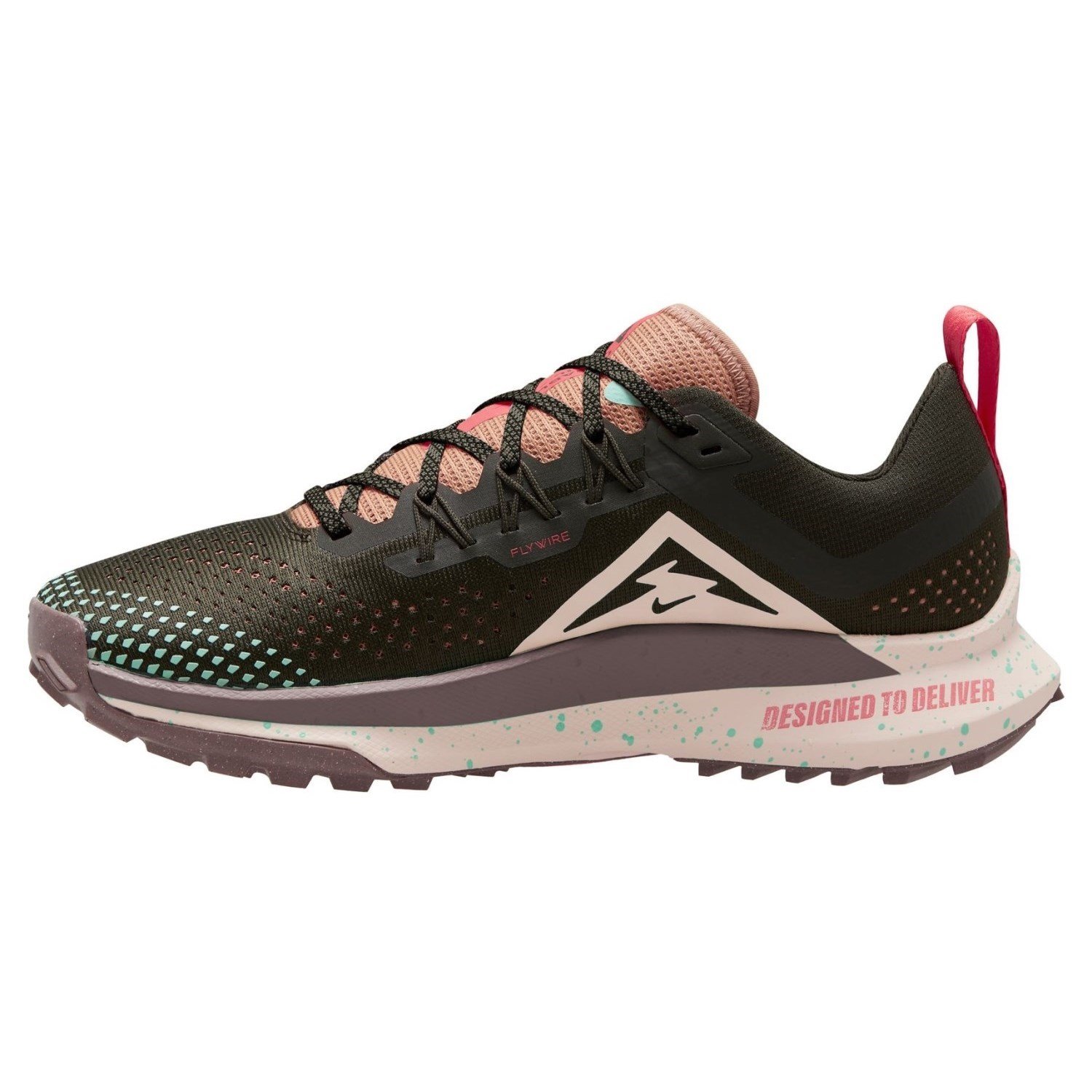 Nike React Pegasus Trail 4 - Womens Trail Running Shoes - Sequoia/Guava ...