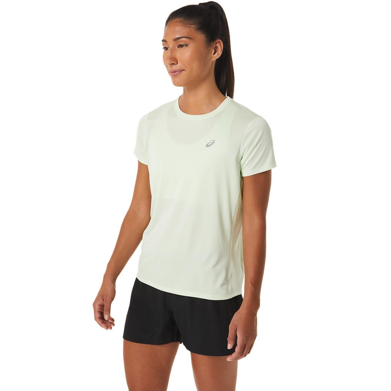Asics Silver Womens Short Sleeve Running T-Shirt - Whisper Green ...
