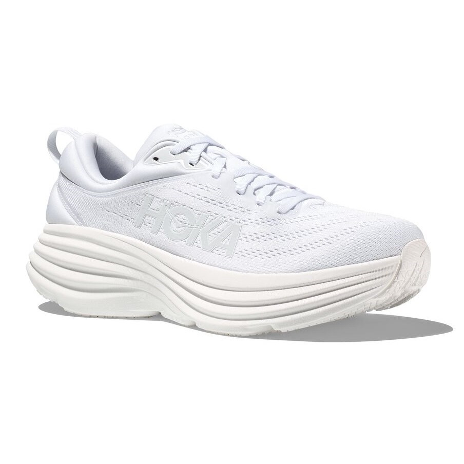 Hoka Bondi 8 - Mens Running Shoes - White/White | Sportitude