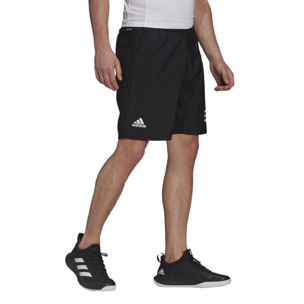 Adidas Club 3-Stripes Mens Tennis Shorts - Black/White